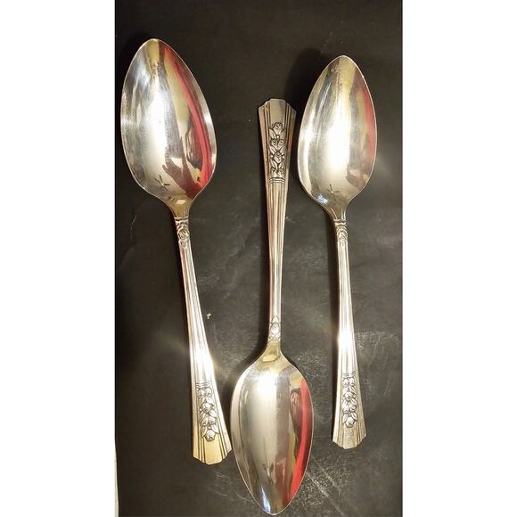 ROSALIE 1938 WM.A. ROGERS A1 PLUS ONEIDA SILVER PLATE Tablespoons Set Of Six - Picture 2 of 10